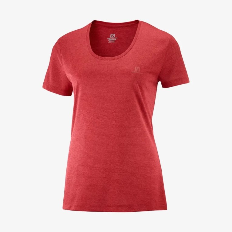 Camiseta Salomon Agile Corta Sleeve Mujer Rojos | MX TYWI728